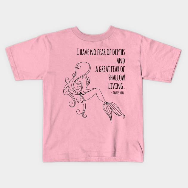 No Fear of Depths Kids T-Shirt by MellyLunaDesigns
